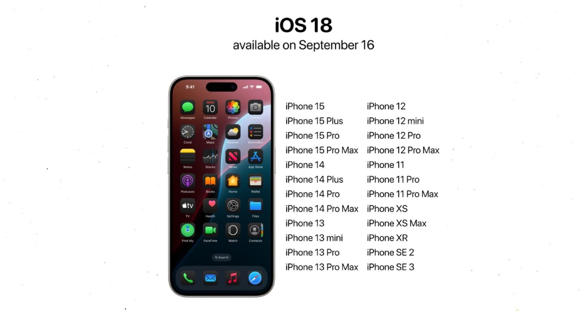 ios 18 update support device list