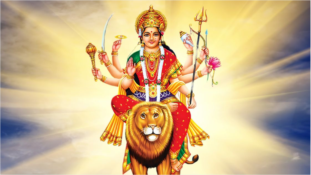 Why does Mother Durga ride only on a lion