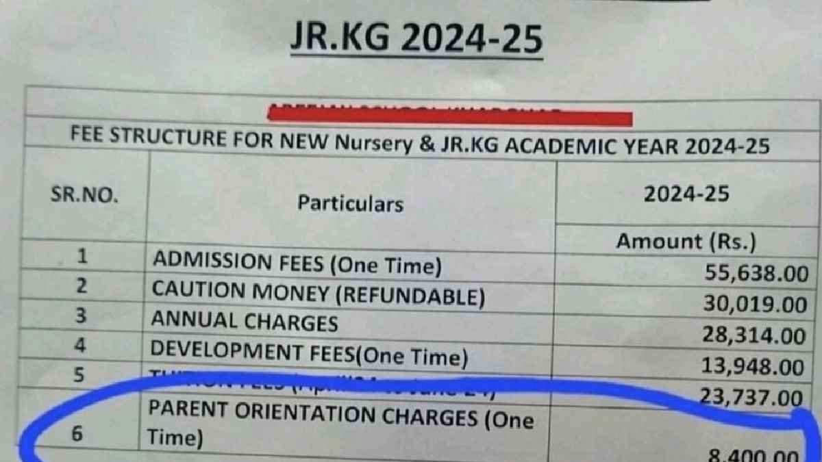 हे भगवान! नर्सरी की एडमिशन फीस देख उड़े लोगों के होश, यूजर्स बोले-पार्किंग शुल्क क्यों छोड़ा?