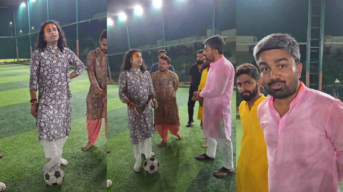 फुटबॉल को लात क्यों मारते हैं? वायरल हो रहा है अनिरुद्धाचार्य महाराज का वीडियो