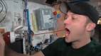 Astronaut Drinks Ketchup in Zero Gravity