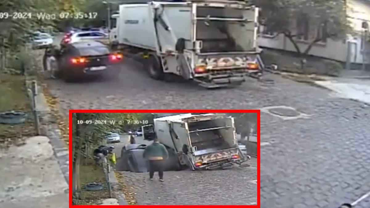 Caught on Camera : सिंक होल में डूब गई कार, फिल्मी स्टाइल में बची मां-बच्चे की जान; देखें वीडियो