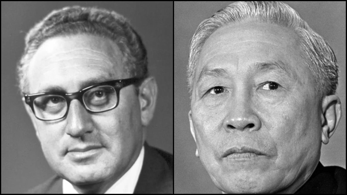 Henry Kissinger and Vietnamese Leader Le Duc Tho