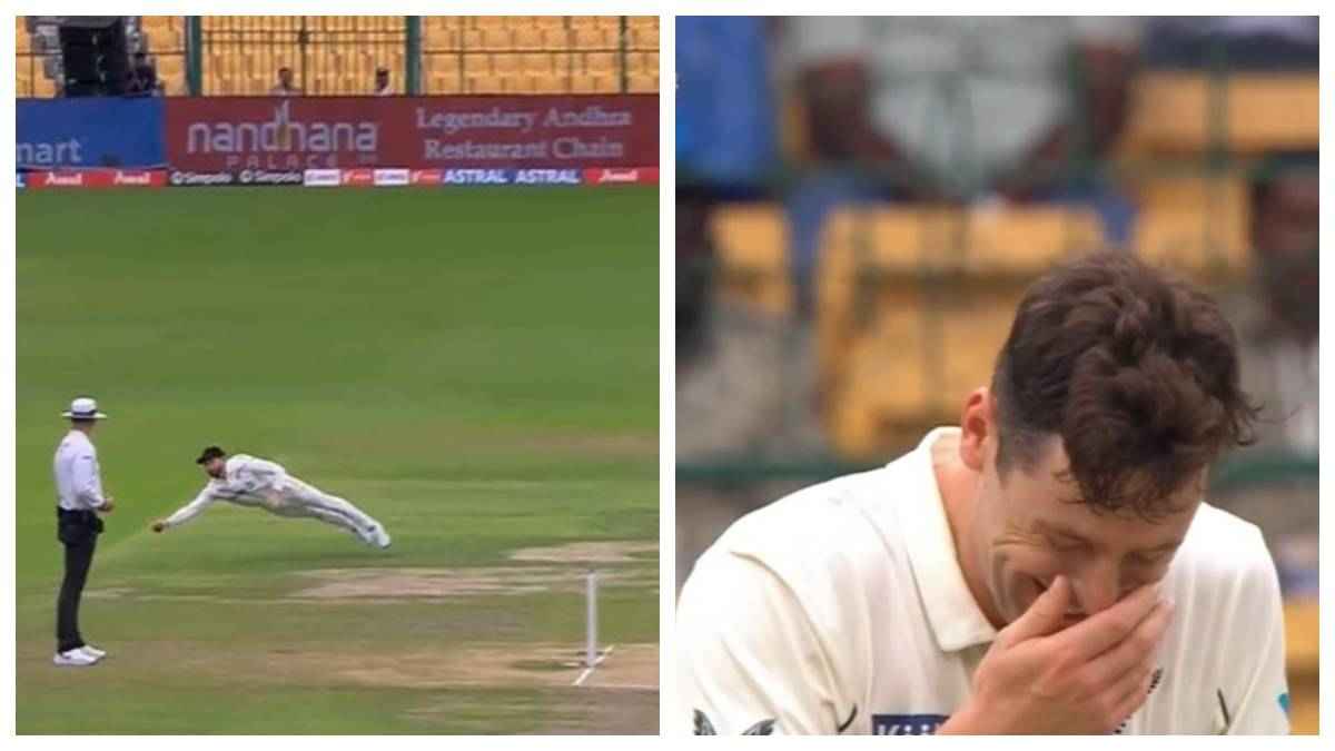 IND vs NZ: डेवोन कॉनवे के कैच ने लूटी महफिल, अपनी हंसी नहीं रोक सके मैट हैनरी, देखें VIDEO