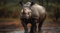 Rhinoceros In Madhya Pradesh Forest