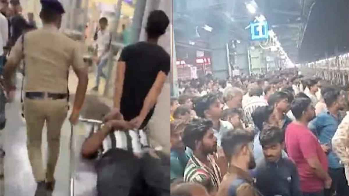 रुकने से पहले ही ट्रेन में चढ़ने लगे थे लोग, धक्कामुक्की से मची भगदड़; बांद्रा टर्मिनस के वीडियो आए सामने