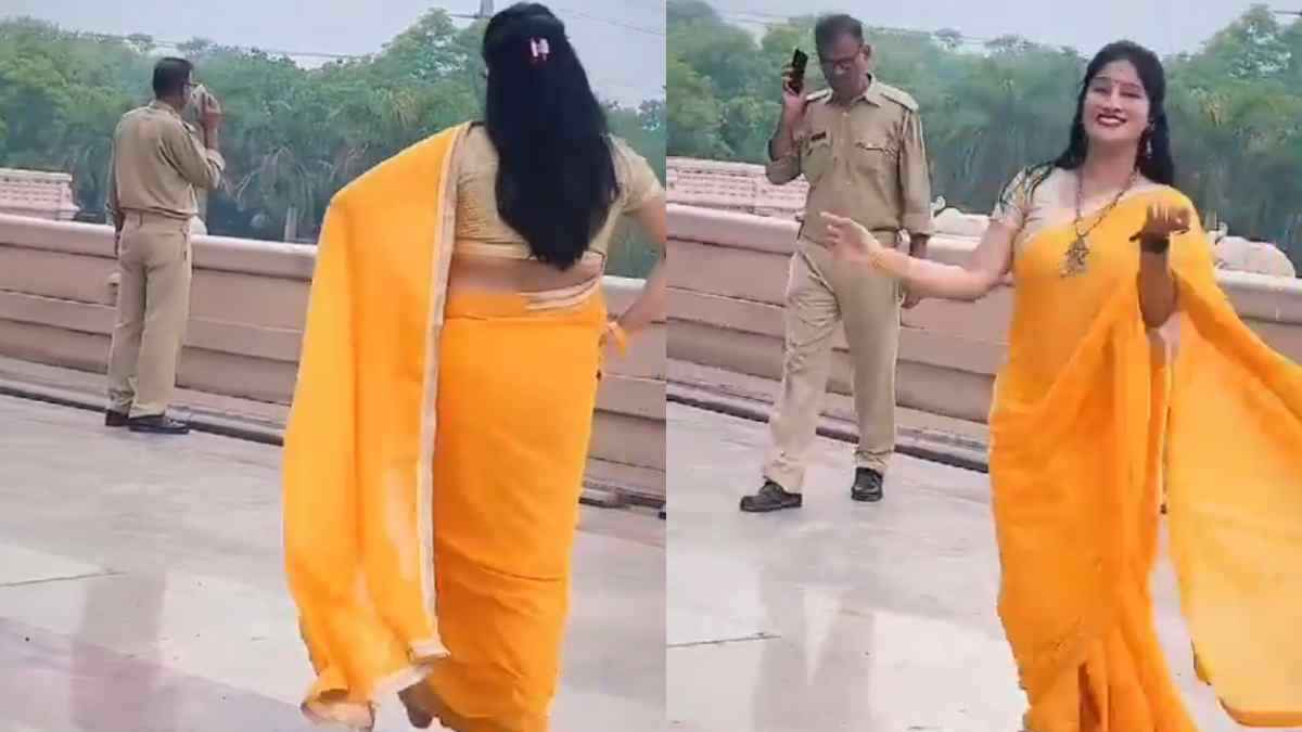 Video: पुलिसवाले के पीछे पड़ी पीली साड़ी वाली, सस्पेंड करवा कर ही मानेगी क्या?