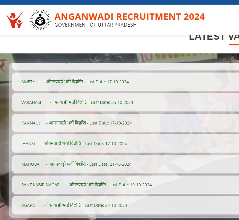 UP Aganwadi Bharti 2024