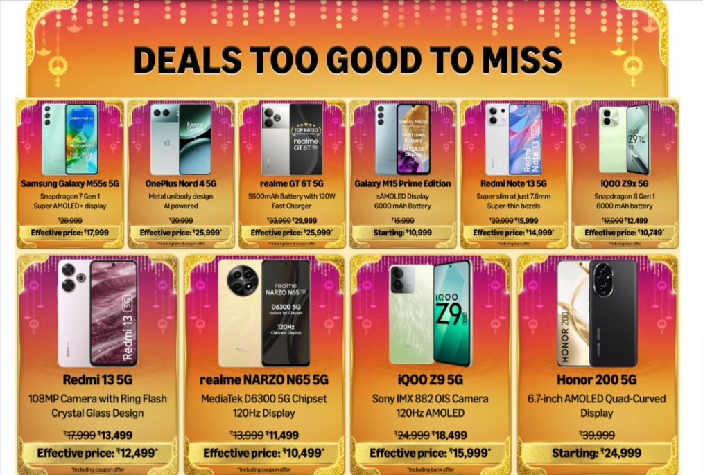 Amazon Great Indian Festival Diwali Edition sale Best Smartphone deals iPhone Samsung OnePlus