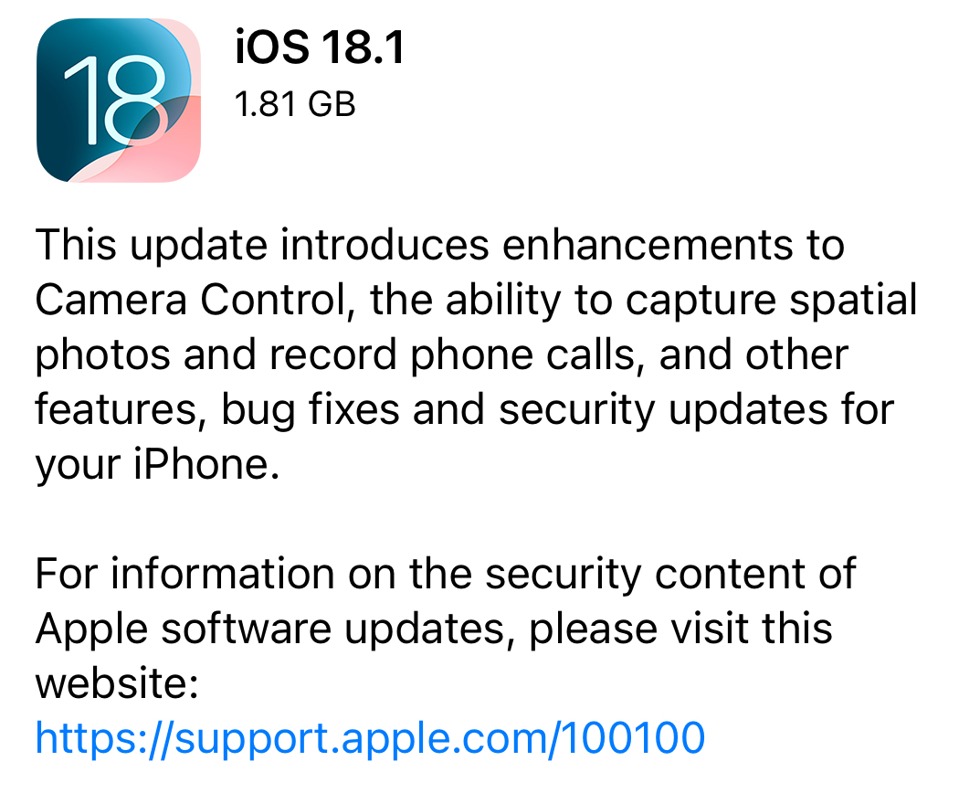 iOS 18.1