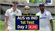 AUS vs IND 1st Test Day 2 Live