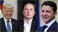 Donald Trump, Elon Musk, Volodymyr Zelensky