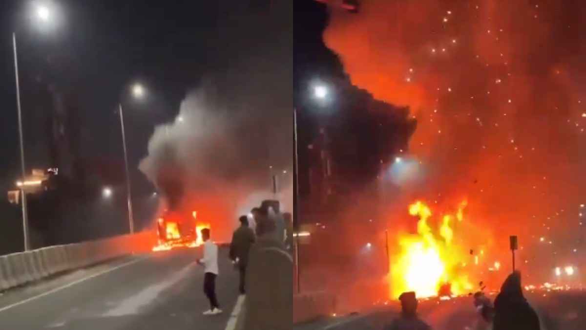 Video: गर्भवती को ले जा रही थी एंबुलेंस, अचानक भड़की आग और उड़ गई गाड़ी