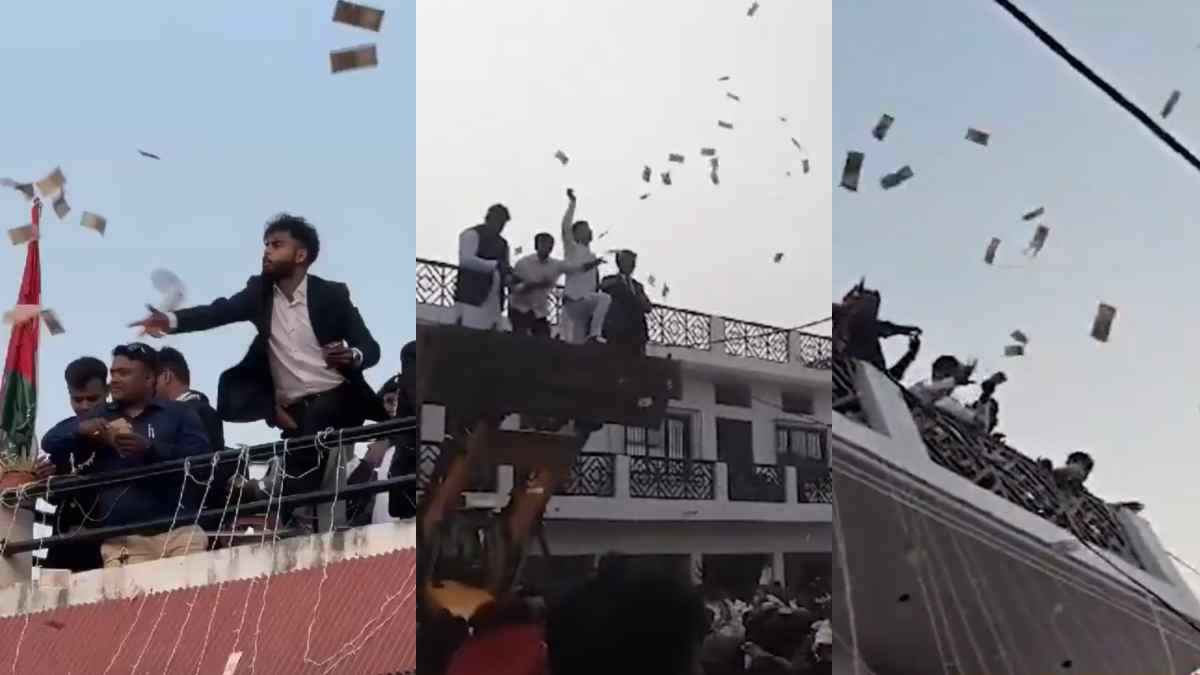 Viral Video : बरात पर लुटाए 20 लाख रुपये! JCB पर चढ़ नोट उड़ाने का वीडियो वायरल