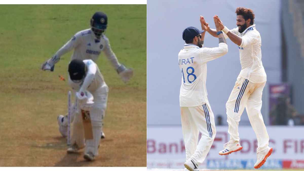 लेग पर पड़कर ऑफ स्टंप ले उड़ी जडेजा की जादुई गेंद, भौचक्का रह गया कीवी बल्लेबाज, कप्तान रोहित खुश!
