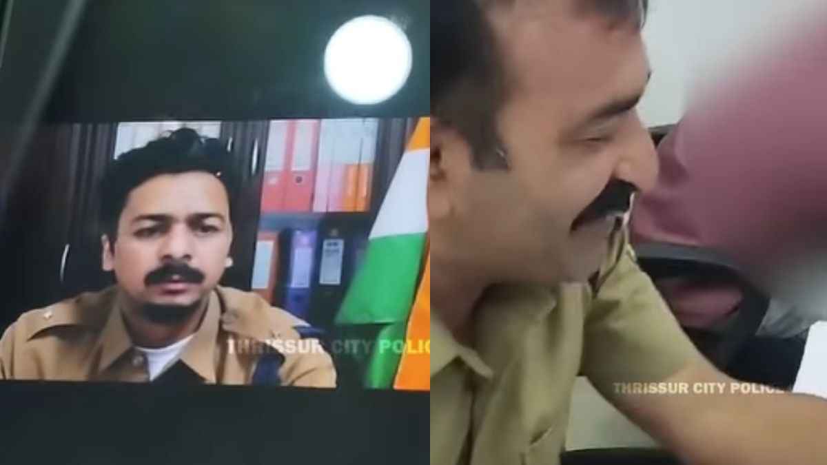 नकली पुलिस बनकर कॉल पर कर रहा था बात, असली पुलिस को देखकर निकली हवा, वीडियो वायरल