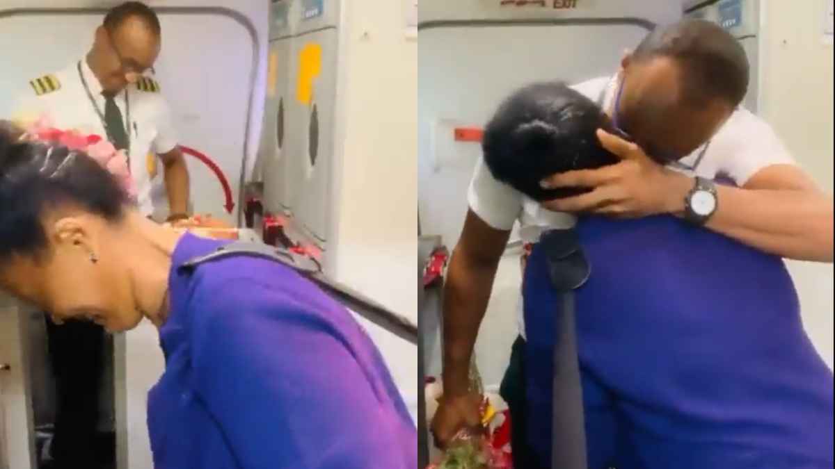 Viral Vidoe mom seen her pilot son