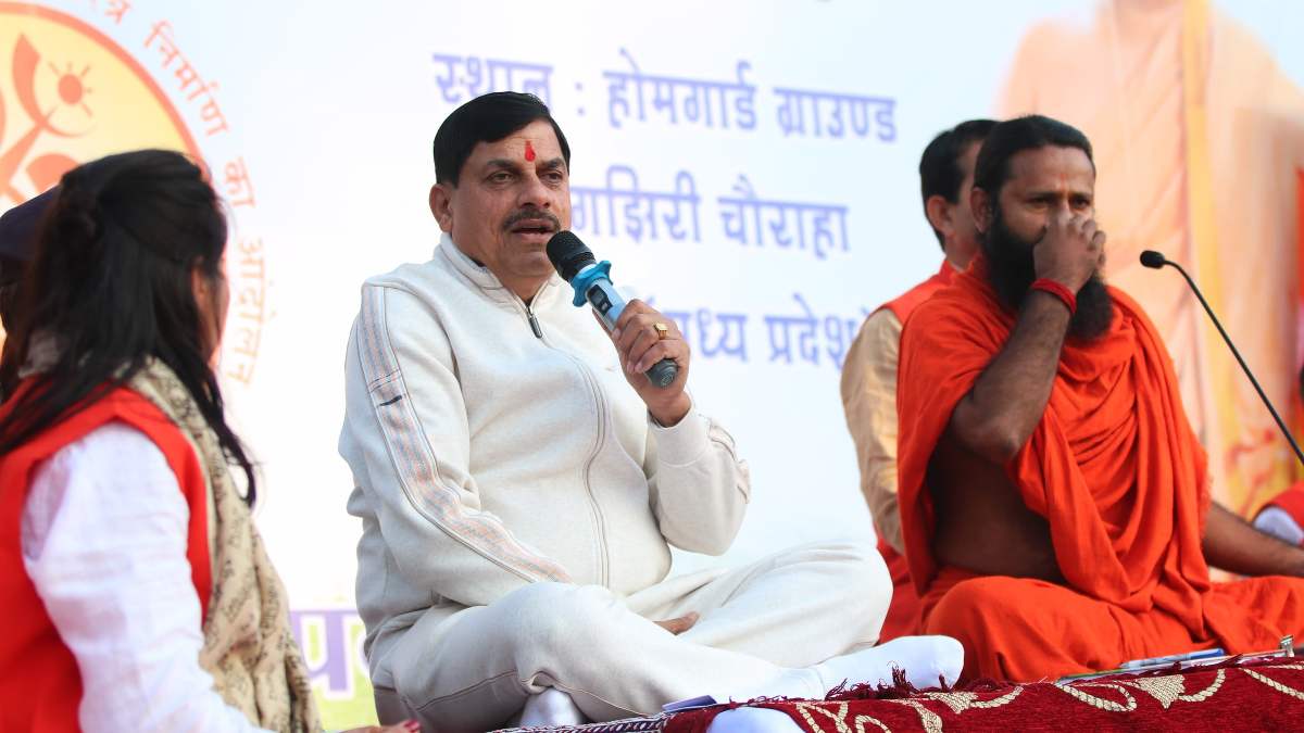 CM Mohan Yadav Join Ramdev Baba Free Yoga Camp