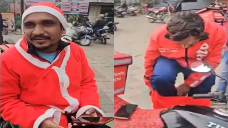 Delivery Boy Become Santa Clause in Indore