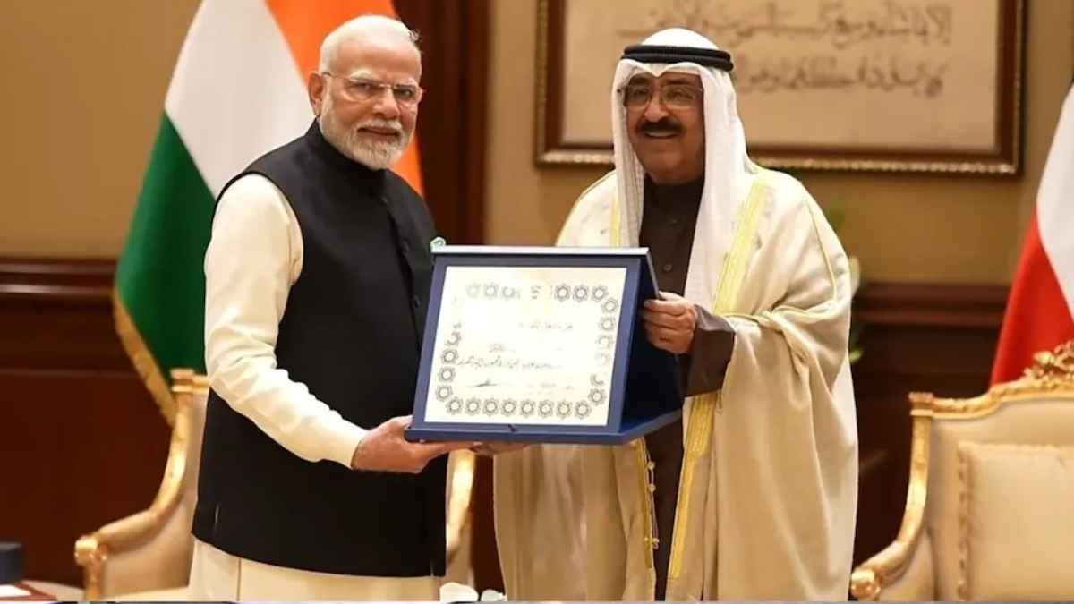 PM मोदी को मिला 20वां अंतराष्ट्रीय सम्मान, कुवैत ने 'द ऑर्डर ऑफ मुबारक अल अबीर' से किया सम्मानित