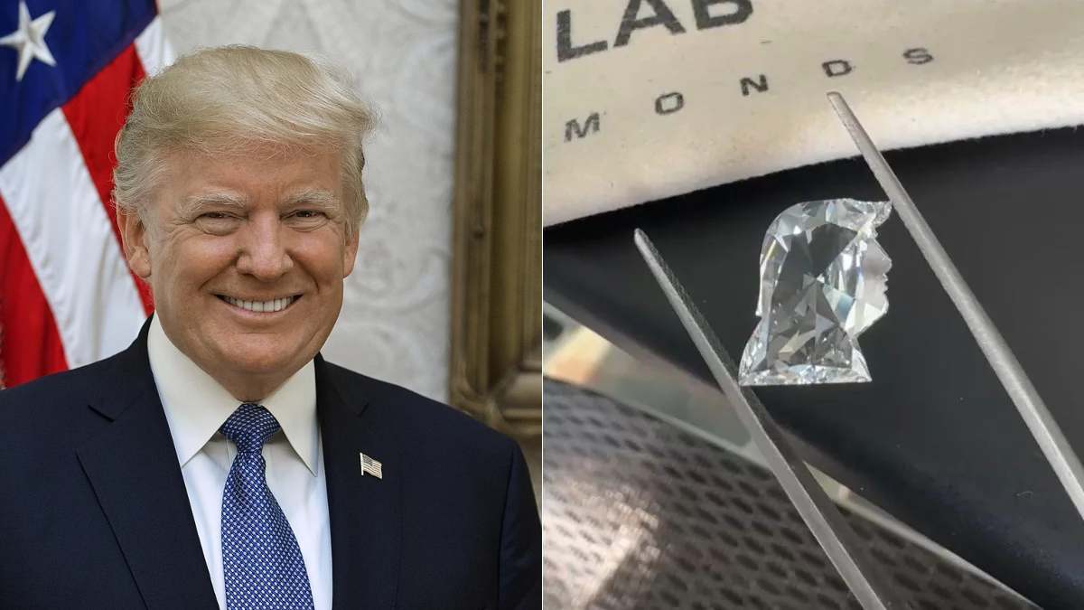 Gujarat jewelers Donald Trump Face On Diamond