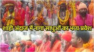 Maha Kumbh 2025 Grand entry of Shri Panchayati Anand Akhara riding on elephant horse camel Naga Sadhu came in royal style