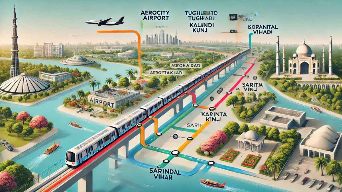 Noida aiport to delhi airport metro connectivity