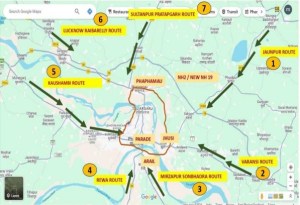 Prayagraj Parking Routes