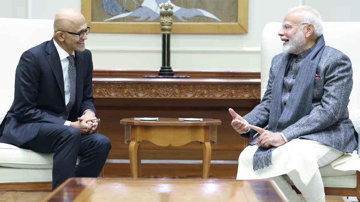 PM मोदी से मिले माइक्रोसॉफ्ट CEO सत्य नडेला, तकनीक और AI के फ्यूचर समेत इन विषयों पर हुई चर्चा