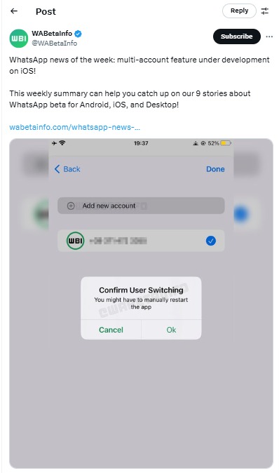 WhatsApp iOS Update