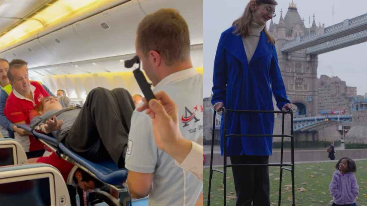 World Tallest Woman विमान में स्ट्रेचर पर क्यों? इंस्टाग्राम के वीडियो में खुला राज