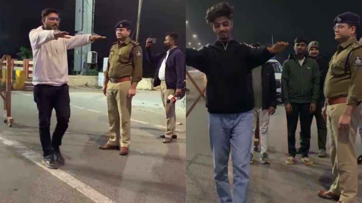 पियक्कड़ों का अनोखे ढंग का इम्तिहान, गुजरात पुलिस ने न्यू ईयर की रात ऐसे की चैकिंग
