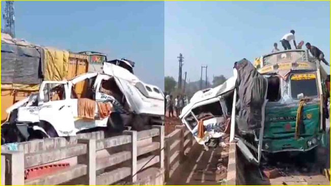 pilgrims returning bus from Mahakumbh 7 killed bus collides with truck mp jabalpur watch terrible video Mahakumbh Returning Bus Terrible Accident In MP