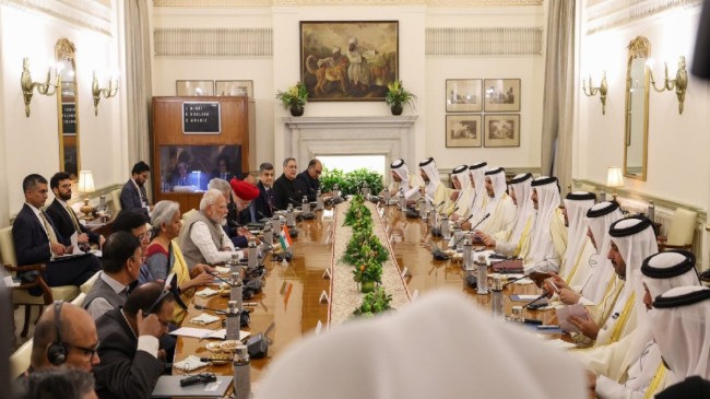PM Modi and Amir Tamim bin Hamad Al Thani Meeting in Hyderabad House
