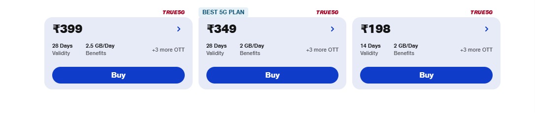 Jio's 3 cheapest 5G plans