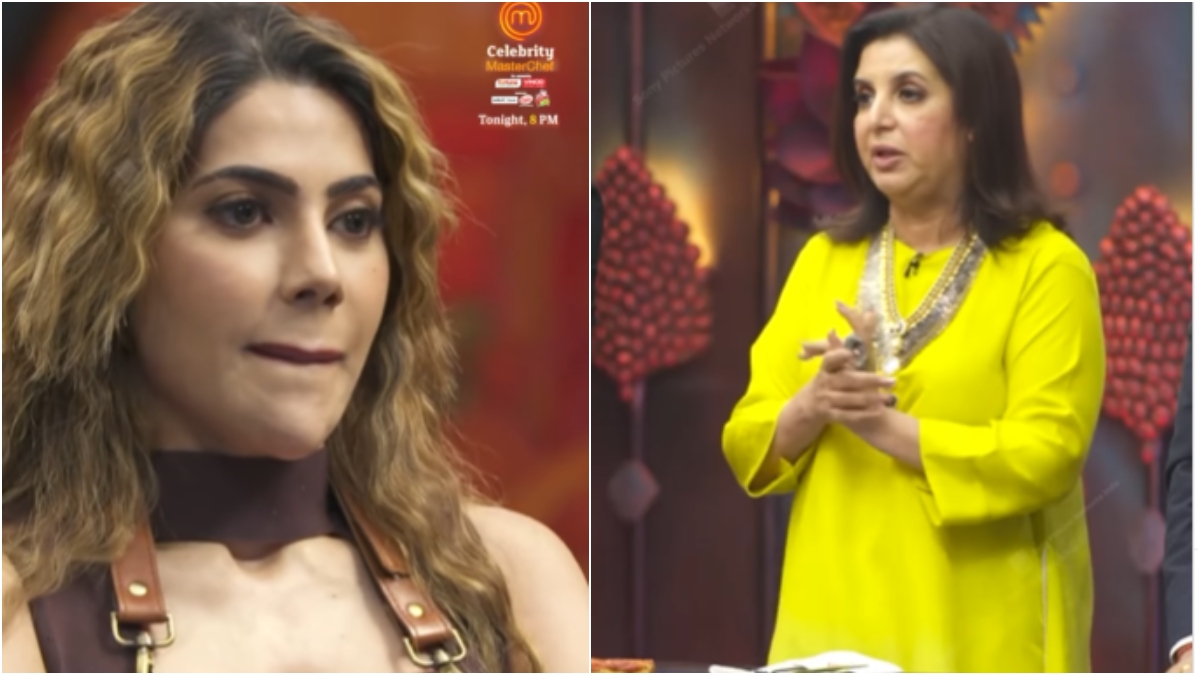 celebrity masterchef judges farah khan angry on nikki tamboli rejected to eat her dish