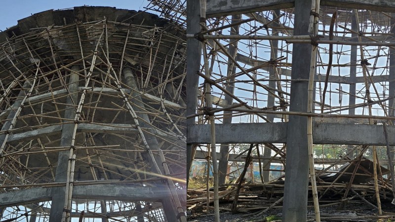 water tank shuttering collapsed