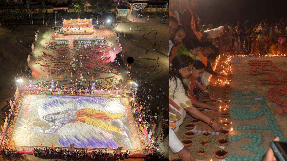 भागलपुर ने रचा इतिहास, बालू के रेत से बनाई श्रीराम की सेंड पोट्रेट कलाकृति, 5 लाख दीप जलाए