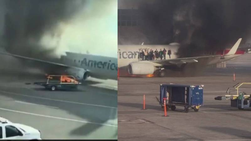 Denver Airport Plane Fire Video