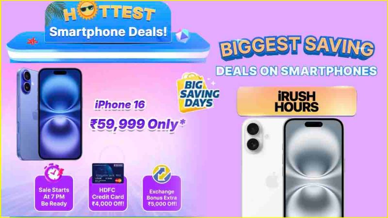 Flipkart Big Savings Days Sale iPhone 16 Discount