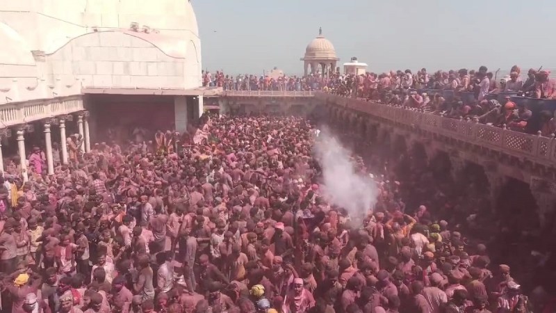 Lathmar Holi Celebrations in Mathura Nandagaon