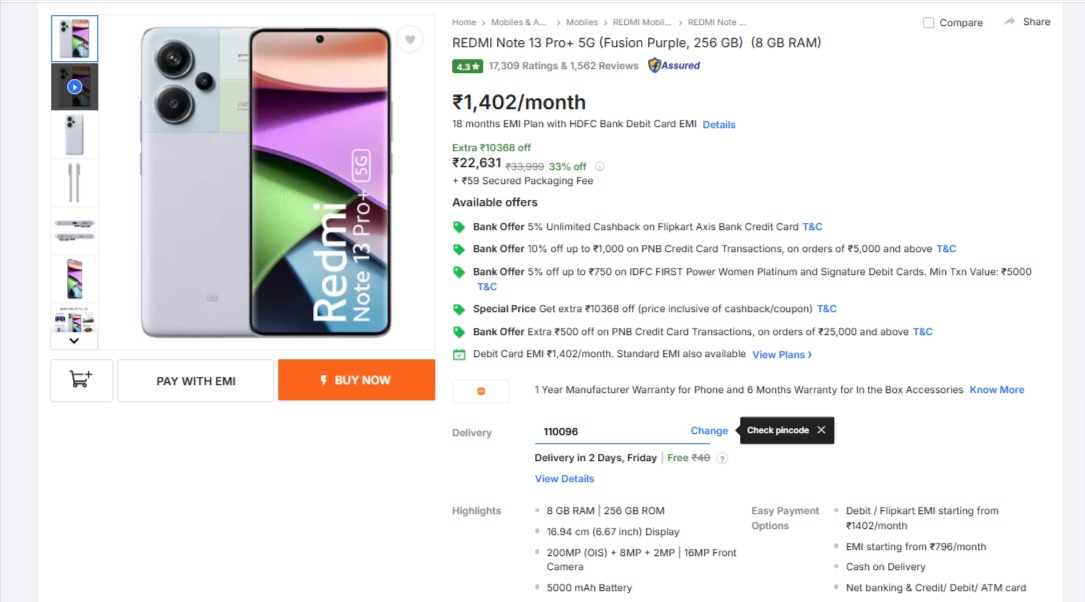 Redmi Note 13 Pro Plus Price