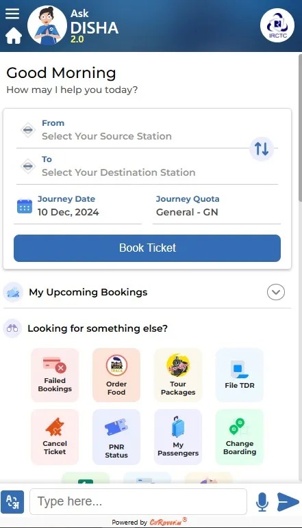 IRCTC Ticket Booking