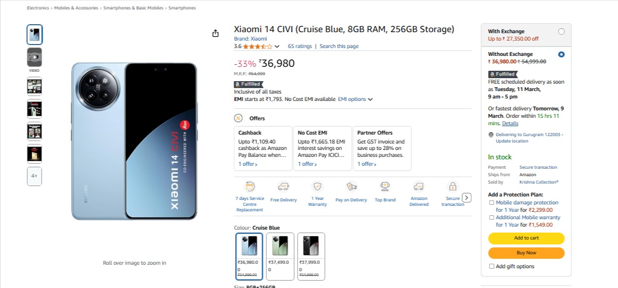 Xiaomi 14 Civi Amazon Deal