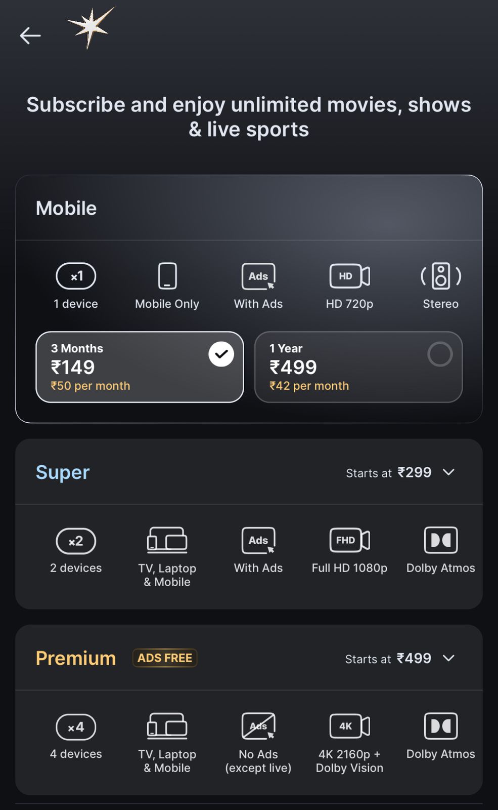 Jio Hotstar Subscription Plans