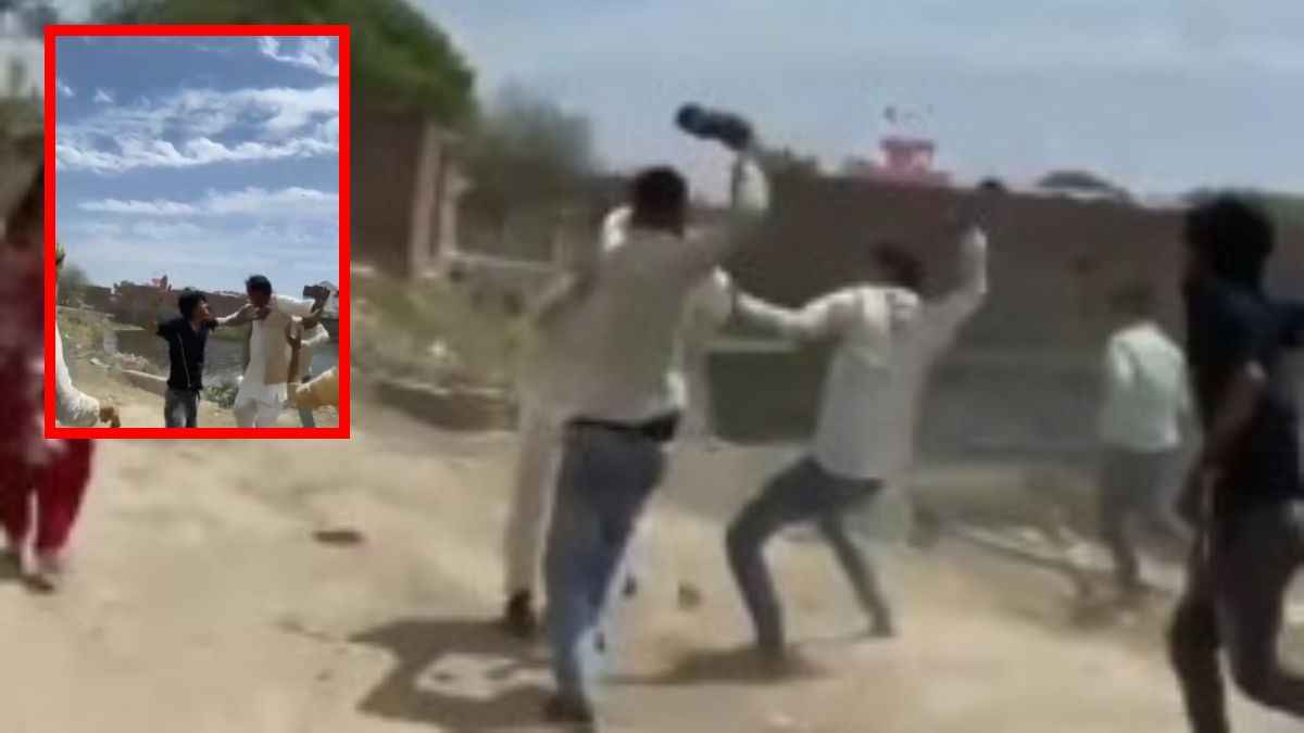 बदायूं में प्रधान की पिटाई का वीडियो वायरल, घेरकर जूते-चप्पल मारे, पैर में गोली लगी