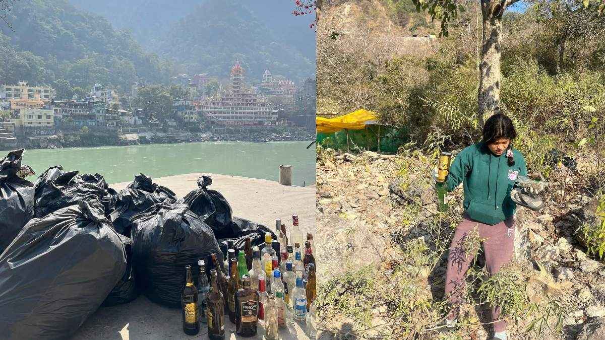 गंगा किनारे ऋषिकेश में मिलीं शराब की बोतलें, वायरल तस्वीरें देख बंट गई लोगों की राय