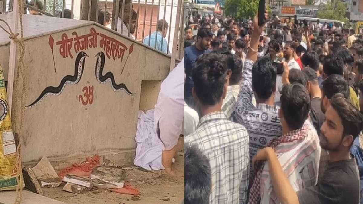 statue of Veer Tejaji Maharaj vandalised by miscreants in Jaipur