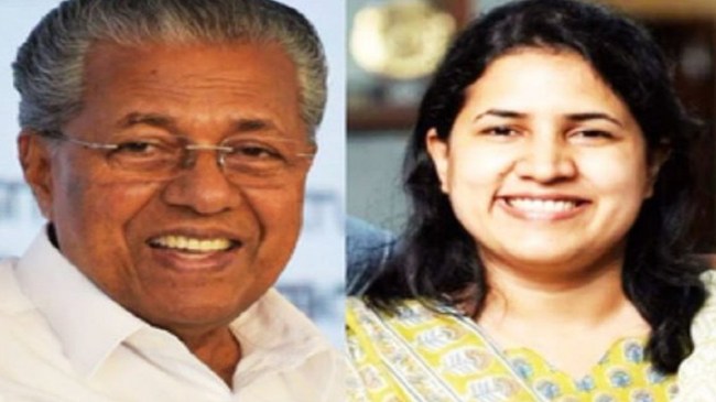 Chief Minister Pinarayi Vijayan and His daughter Veena Vijayan Chief Minister Pinarayi Vijayan and His daughter Veena Vijayan