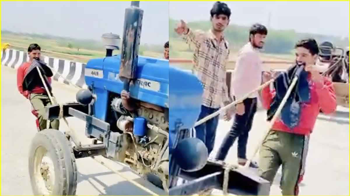 ओ भाई! दांतों से खींच डाला ट्रैक्टर, अब फॉर्च्यूनर खींचने की तैयारी, देखें वायरल वीडियो